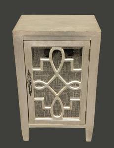 lot 599 image: ELK Group International Cabinet - 18 x 13 x 29 in - Painted Mirrored Wood with Metal Front