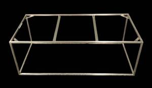 lot 912 image: Metal Coffee Table Base - 44 in L x 20 in W x 18 in H - Glass Top Missing - Repurpose Ready