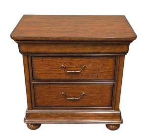 lot 927 image: Stanley Furniture Nightstand - 2-Drawer Solid Wood, 30 x 19 x 30 in