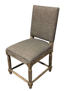 lot 928 image: Madison Park Side Chair - 19W x 20D x 18 in seat height x 38 in back height - Upholstered Gray Fabric