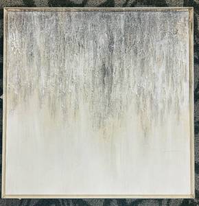 lot 200 image: Framed Abstract Painting - 24 x 24 in, Modern Wall Art