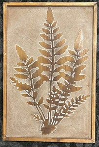 lot 225 image: Framed Fern Botanical Art Print - 16 in x 24 in Wood Frame