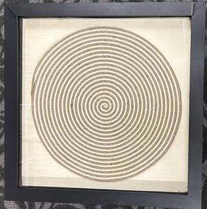 lot 250 image: Rope Wall Art - Circular Spiral, 24 x 36 in, Framed in Black