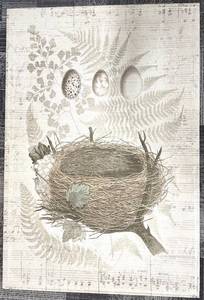lot 266 image: Amazing Textured Art - Nest Egg Botanical - 37 x 55 in