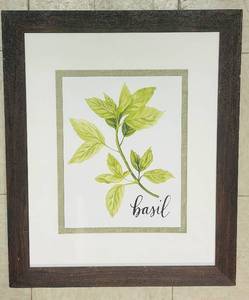 lot 277 image: Basil Botanical Print - Framed Wall Art - 19 x 23 in