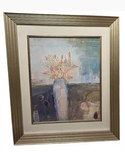 lot 283 image: Framed Floral Vase Painting 47 x 55 in