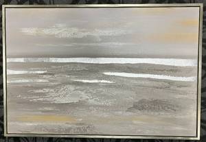 lot 287 image: Framed Abstract Landscape Painting - Wall Art 34 x 49 in