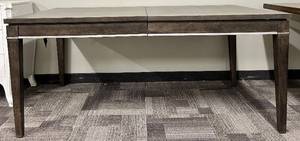 lot 565 image: Dining Table - Dark Wood Extendable with 2 Leaves