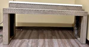 lot 937 image: Parker House Console Table PUR#09 - White Top & Wood Base