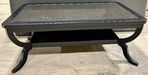lot 960 image: Black Glass-Top Coffee Table