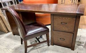 lot 998 image: Oak Double-Pedestal Desk