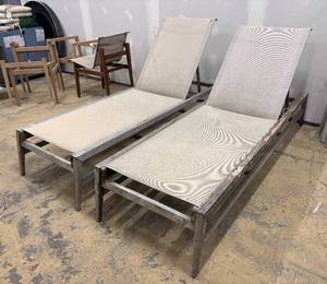 lot 971 image: Two Summer Classics Teak Lounge Chairs