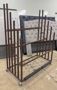 lot 990A image: Commercial, Retail Slotted Metal Headboard Rack