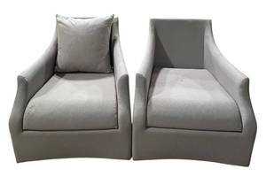 lot 1022 image: Pair of Used Outdoor Swivel Rocking Chairs - 30 x 36 overall, seat 29 x 28