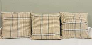 lot 352 image: Plaid Throw Pillows 17 x 17 Inches - (Lot of 3)