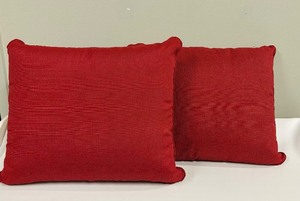 lot 358 image: Large Red IndoorOutdoor Throw Pillows - 22 x 27 in (Lot of 2)