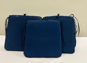 lot 359 image: Navy Blue Outdoor Chair Pads 16x16 - (Lot of 3)