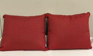 lot 362 image: Red OutdoorIndoor Accent Pillows - Red 22 x 27 in (Lot of 2)