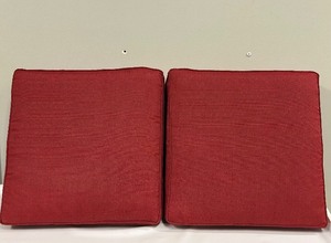 lot 364 image: Seat Cushions - Red Outdoor 24x24 Inches Pair