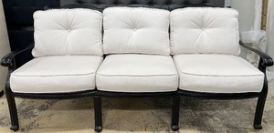 Summer Classics Aluminum 3-Seat Outdoor Sofa - Cream Cushions, Like New