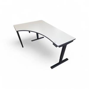 lot 38 image: Power Sit Stand Desk with Memory Settings measures 70 wide  46 deep  Adjusts between 24.5 to 50 tall Left Return