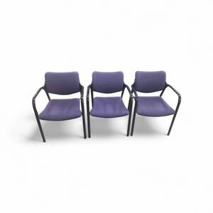 lot 179 image: Set of 3 Herman Miller Aside Chairs Stackable- Purple