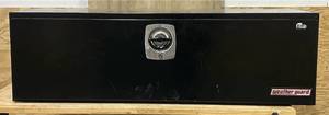 lot 15 image: Weather Guard Underbody Truck Tool Box, Steel, Gloss Black, 60.13in.L x 18.25in.W x 18.13in.H, Model# 560-5-02 #88046 Msrp $1045.00