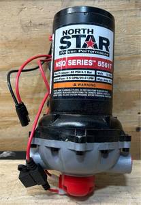 lot 110 image: NorthStar NSQ Series 12V On-Demand Sprayer Diaphragm Pump, 5.5 GPM Msrp $199.99