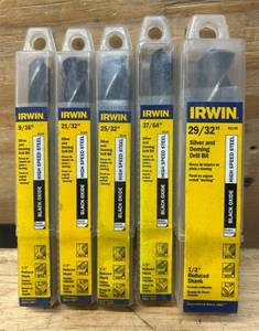 lot 122 image: Irwin Silver and Deming Drill Bit lot of 5
