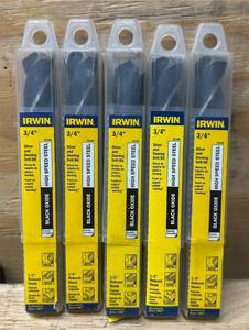 lot 123 image: Irwin Silver and Deming Drill Bit 34  lot of 5