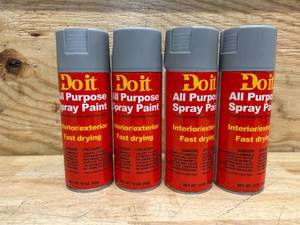 lot 258 image: Do it Gray 10 Oz. All-Purpose Spray Paint (lot of 4)