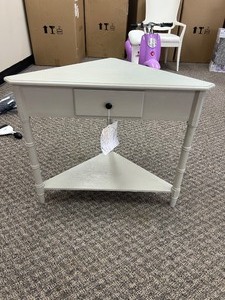 lot 44 image: Safavieh Gomez Corner Table with Drawer (Rebuilt)