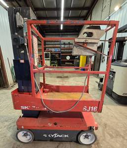 lot 28 image: 2017 SkyJack SJ16 Vertical Mast Lift - For Parts or Repair