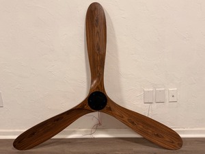lot 44 image: &nbspFaux-Wood Propeller Ceiling Fan  Lightweight Walnut Finish