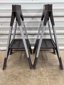 lot 21 image: DEWALT Adjustable Metal Legs Sawhorse Set (2-Pack) - Model DWST11031