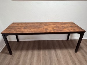 lot 39 image: Industrial Rustic Brown Dining Table &amp Double Workstation (78.7 inches long, 27.5 &nbspinches wide, 29.5 inches high)