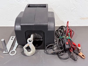 lot 14 image: 12V Portable Electric Winch - 2,000 lb. Capacity - Complete Kit