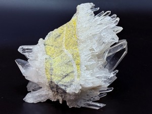 Large Arkansas Quartz Crystal Cluster on Rare Yellow Iron Oxide Matrix&nbsp Collector Grade. (1 lb 5.5 oz  642 g)