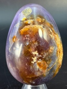 Rare Polished Purple Chalcedony Galaxy Egg  Natural Violet Agate with Golden Inclusions. (12.2 oz  346 g)
