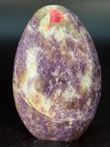 Natural Lepidolite Crystal Egg with Red Pink Tourmaline Inclusion (Unicorn Stone) – Madagascar. (1 lbs 3.3 oz / 548 g)