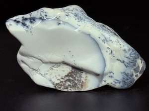 Rare Natural Dendritic Opal Specimen  Hand-Polished Merlinite with Stunning Tree-Like Inclusions. (3.3 oz  94 g)