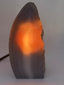 Stunning Natural Grey Banded Agate Fortification Accent Lamp. (2 lbs 1.7 oz  958 g)
