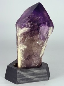 Stunning Natural Amethyst Crystal Point with Custom Hexagonal Base. (1 lb 1 oz  483 g)