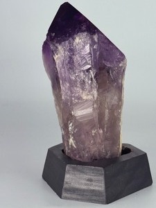 Stunning Natural Amethyst Crystal Point with Custom Hexagonal Base. (1 lb 1 oz  483 g)