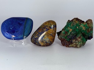 Stunning Trio of Natural Copper-Based Minerals Azurite, Malachite &amp Chrysocolla. (13.8 oz  392 g)
