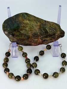 Collectors Trio Large Natural Nephrite Jade River Specimen &amp Handcrafted Artisan Beaded Bracelet Set. (10.7 oz  306 g)