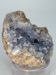Natural Sky Blue Celestite Geode Cluster - 360-Degree Crystal Specimen (Madagascar). (8.9 oz  254 g)