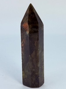 Flashy Labradorite Tower  Vibrant Blue &amp Copper-Orange Fire  6-Sided Obelisk. (6 oz  171 g)
