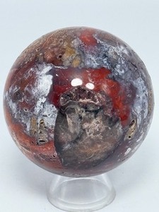 Natural Mexican Banded Agate Sphere Polished Crazy Lace Healing Crystal Ball. (15.4 oz  437 g)