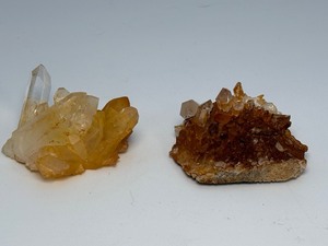 Pair of Sparkling Arkansas Quartz Clusters  Natural &amp Heat-Treated Specimens. (4 oz  114 g)